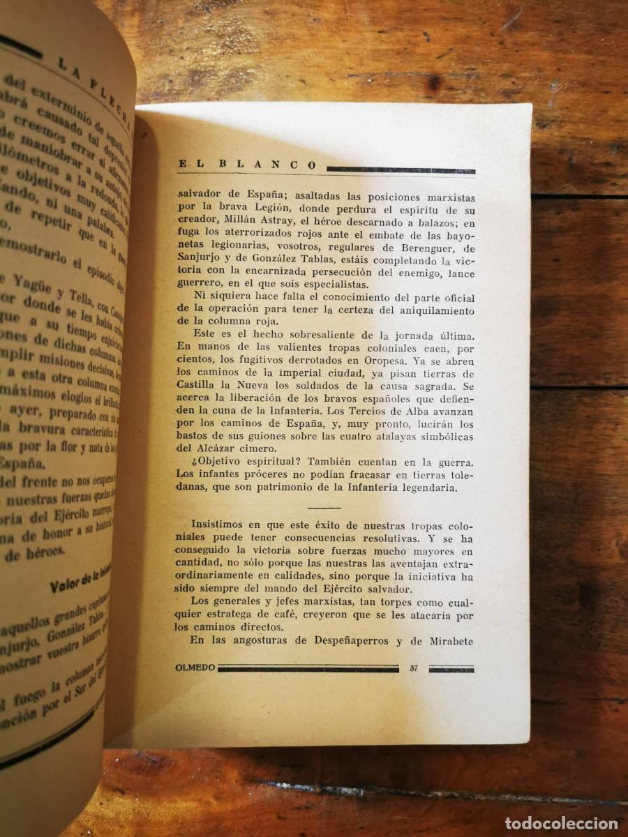 Libros de segunda mano: OLMEDO, Antonio. La flecha en el blanco: (Diario de la guerra) - Foto 4