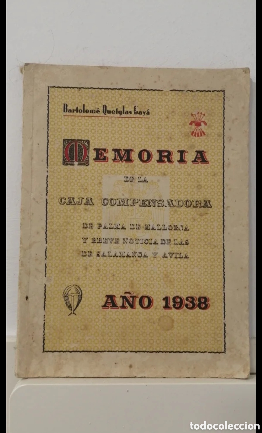 Gebrauchte B&uuml;cher: 1938 Guerra Civil Espa&ntilde;ola Ayuda familiar Documento oficial