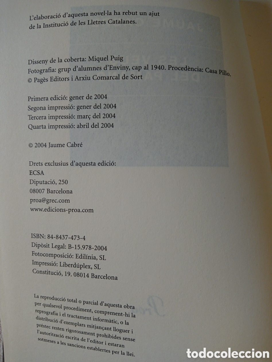 Libros de segunda mano: Jaume Cabr&eacute; - Les veus del Pamano - Foto 4