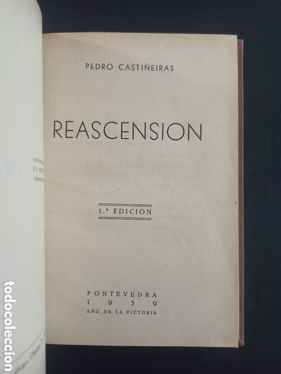 Libri di seconda mano: Reascension. Pedro Casti&ntilde;eiras. Pontevedra, a&ntilde;o 1939.