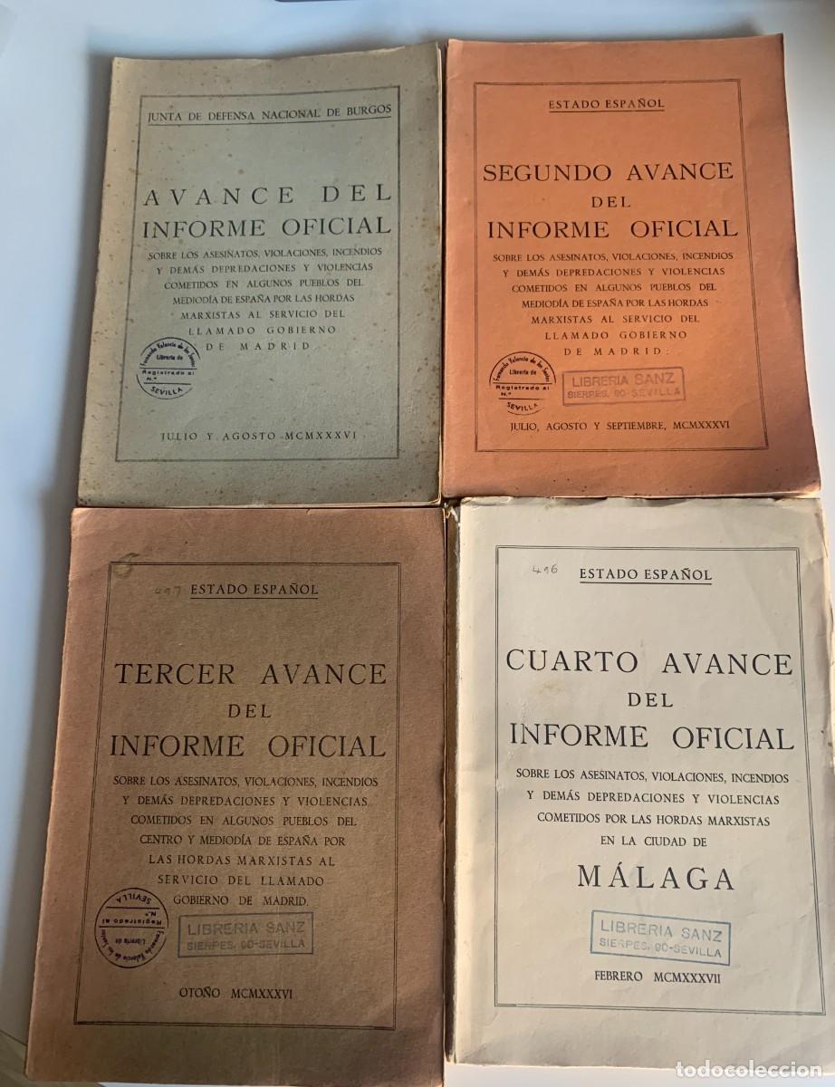 Libri di seconda mano: 1936, ASESINATOS, VIOLACIONES, INCENDIOSY DEMAS POR HORDAS MARXISTAS. 4 TOMOS INFORME OFICIAL. U17