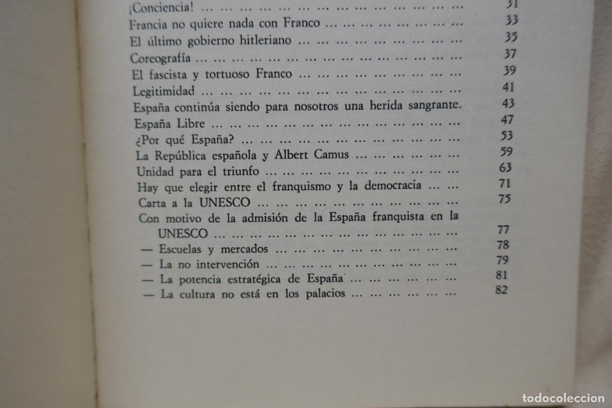 Libros de segunda mano: Albert Camus &iexcl; Espa&ntilde;a libre! Editorial J&uacute;car 1978 - Foto 9