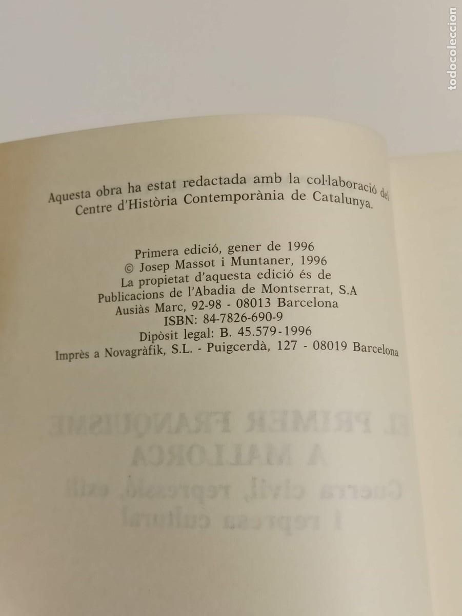 Libros de segunda mano: El primer franquisme a Mallorca - Foto 3