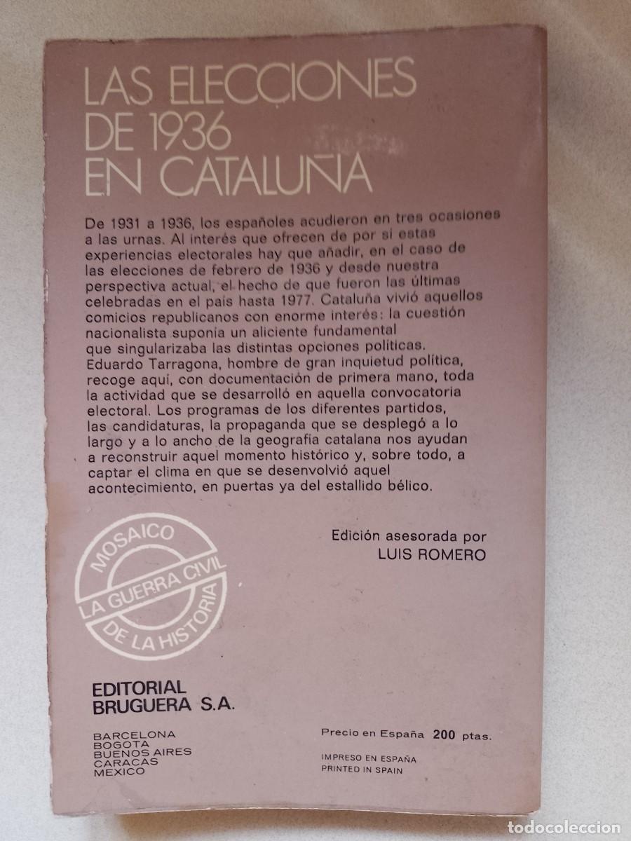 Libros de segunda mano: LAS ELECCIONES DE 1936 EN CATALU&Ntilde;A - Foto 3