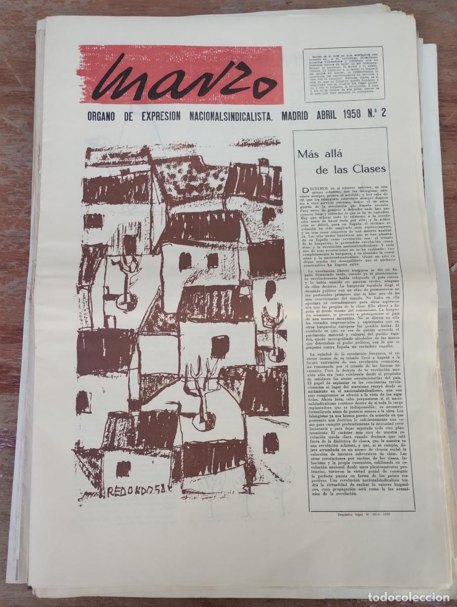 Second hand books: PERIODICO MARZO - N&ordm; 2 1958 - ORGANO NACIONAL DE LAS FALANGES UNIVERSITARIAS