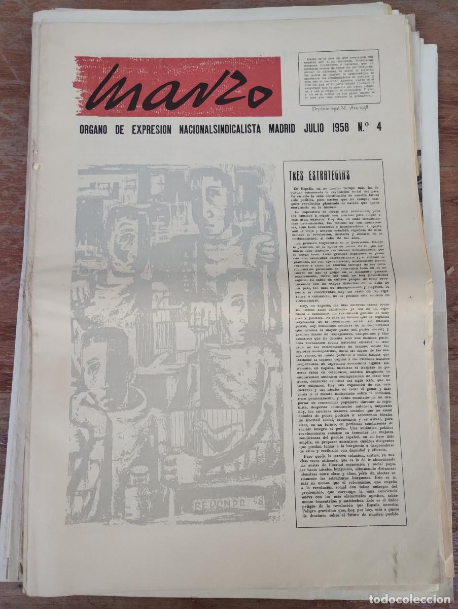 Second hand books: PERIODICO MARZO - N&ordm; 4 1958 - ORGANO NACIONAL DE LAS FALANGES UNIVERSITARIAS