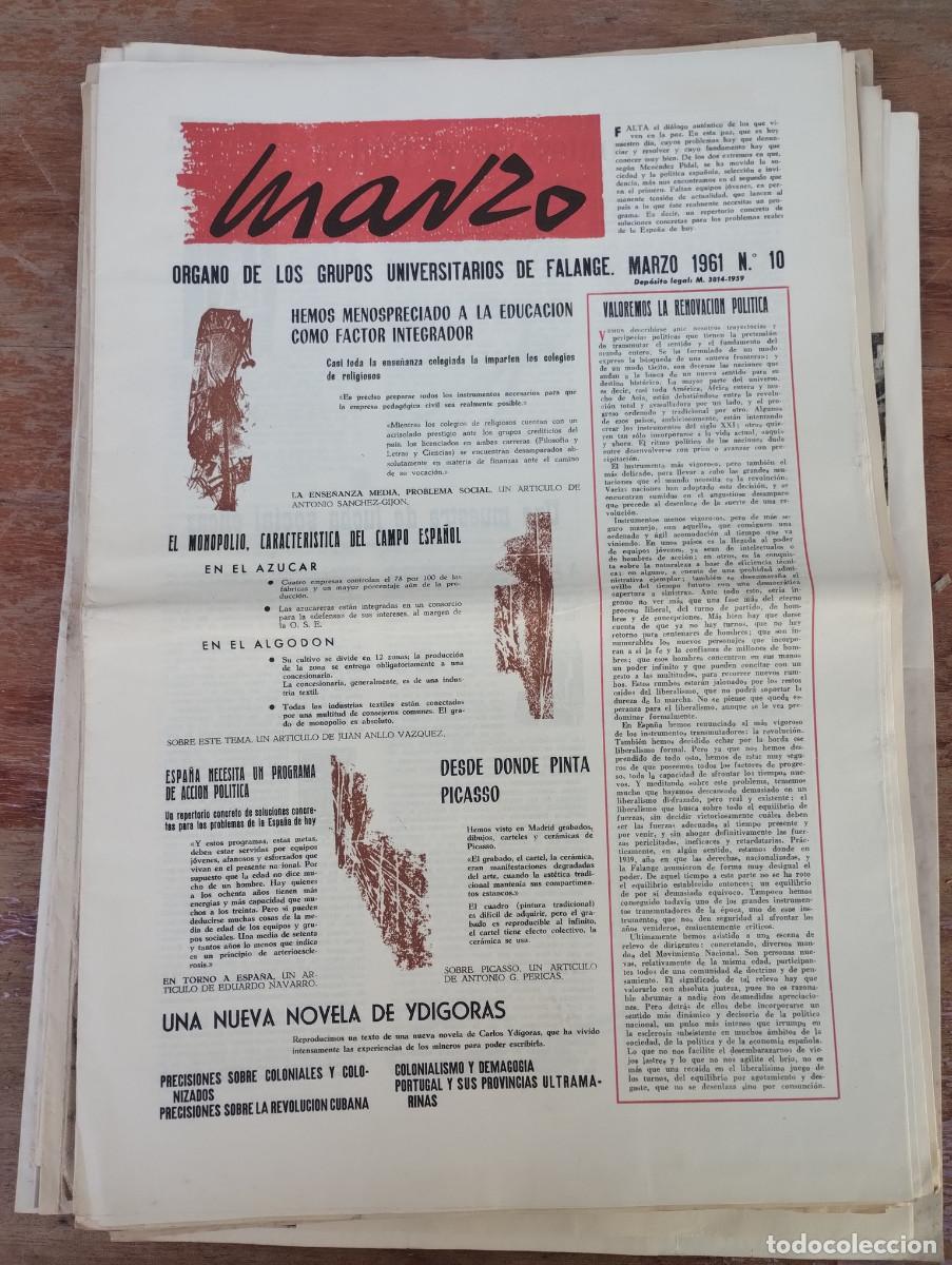 Second hand books: PERIODICO MARZO - N&ordm; 10 1961 - ORGANO NACIONAL DE LAS FALANGES UNIVERSITARIAS