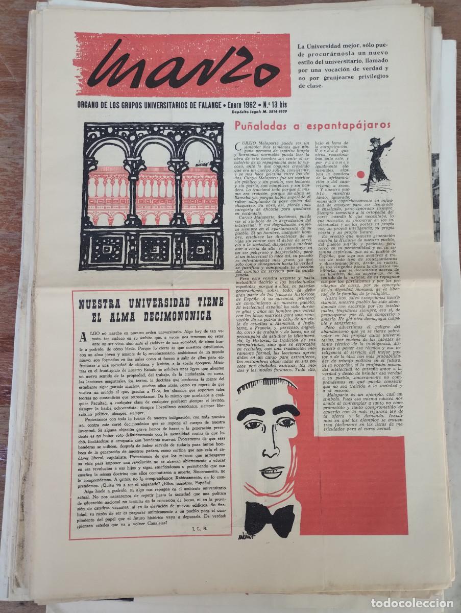 Second hand books: PERIODICO MARZO - N&ordm; 13 bis 1962 - ORGANO NACIONAL DE LAS FALANGES UNIVERSITARIAS