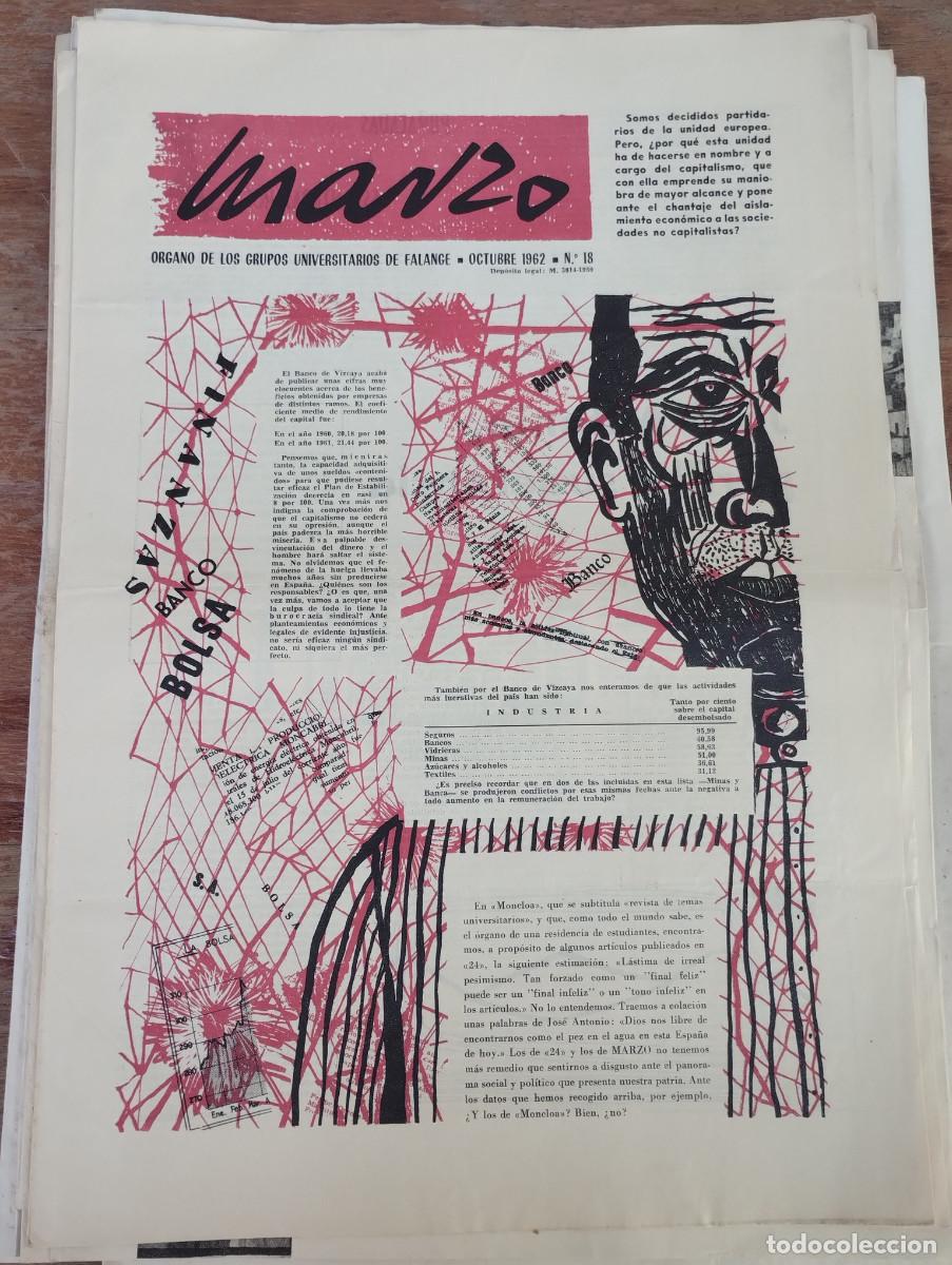 Second hand books: PERIODICO MARZO - N&ordm; 18 1962 - ORGANO NACIONAL DE LAS FALANGES UNIVERSITARIAS