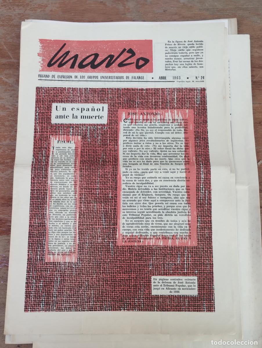 Second hand books: PERIODICO MARZO - N&ordm; 24 1963 - ORGANO NACIONAL DE LAS FALANGES UNIVERSITARIAS