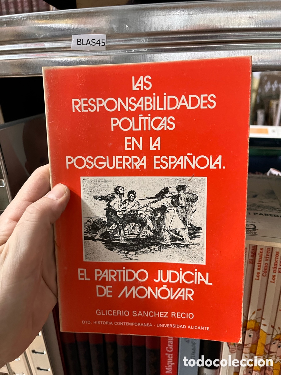 Libri di seconda mano: Blas45 LAS RESPONSABILIDADES POL&Iacute;TICAS EN LA POSGUERRA ESPA&Ntilde;OLA. EL PARTIDO JUDICIAL DE MONOVAR