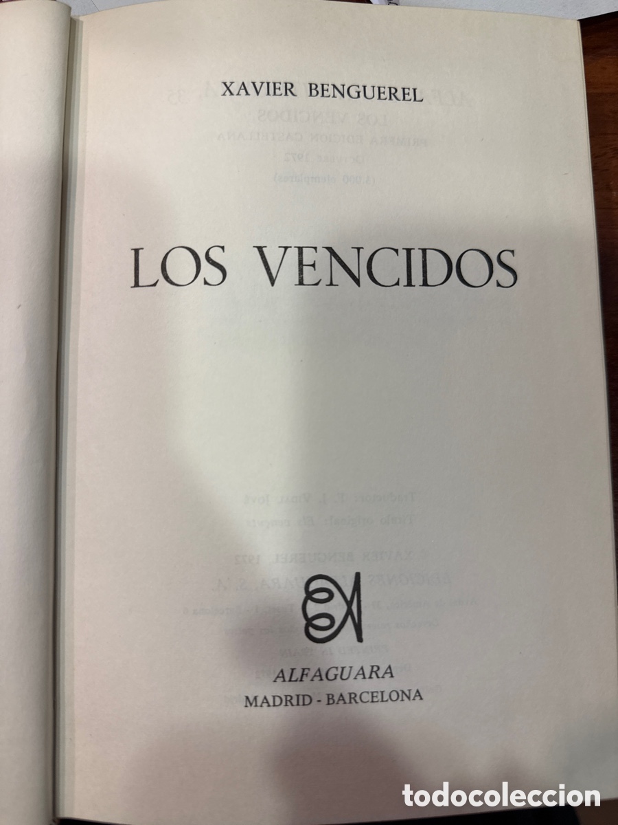 Libros de segunda mano: BENGUEREL, Xavier. Los vencidos - Foto 1