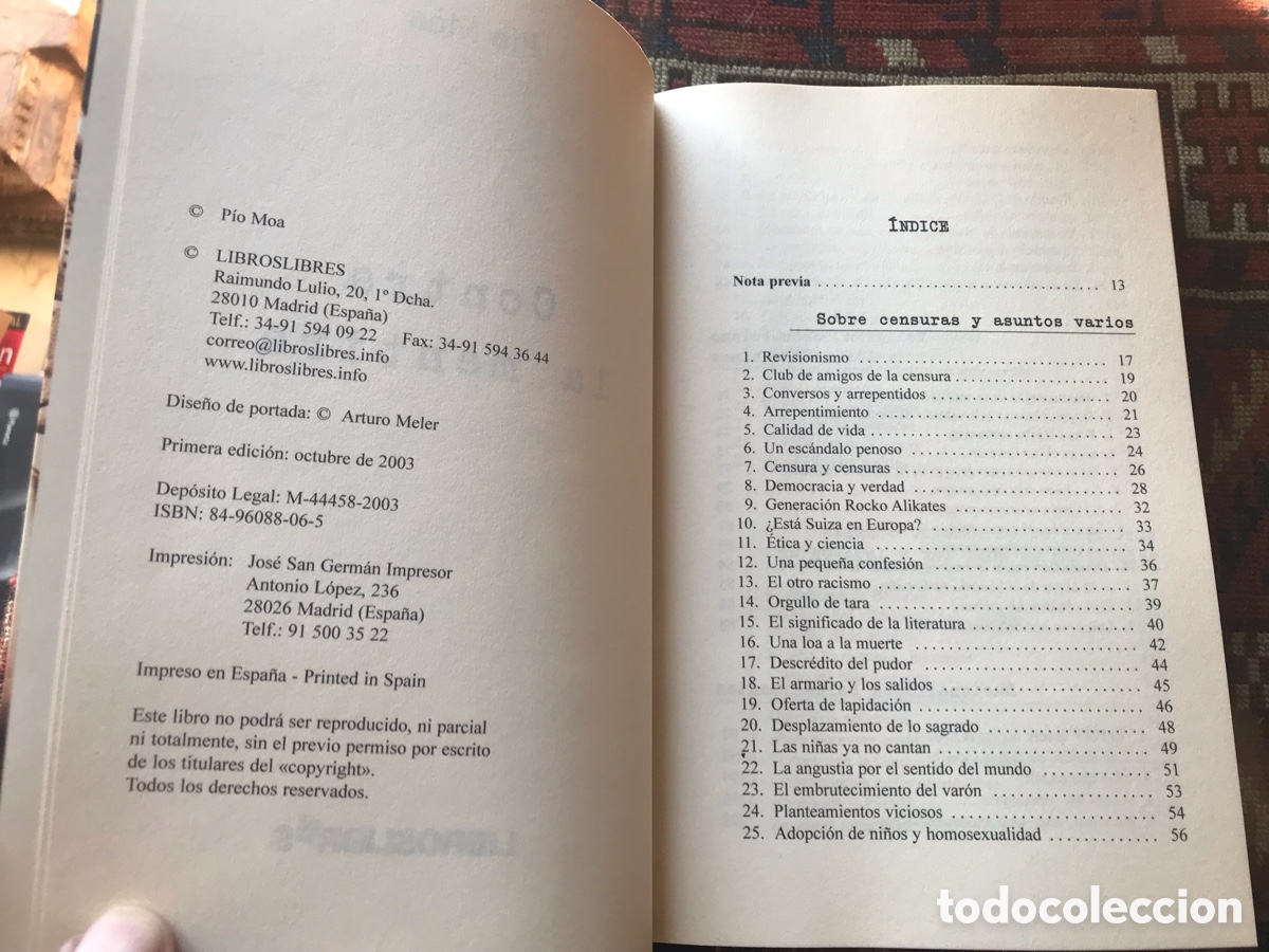 Libros de segunda mano: Contra la mentira. P&iacute;o Moa. Libros libres - Foto 5