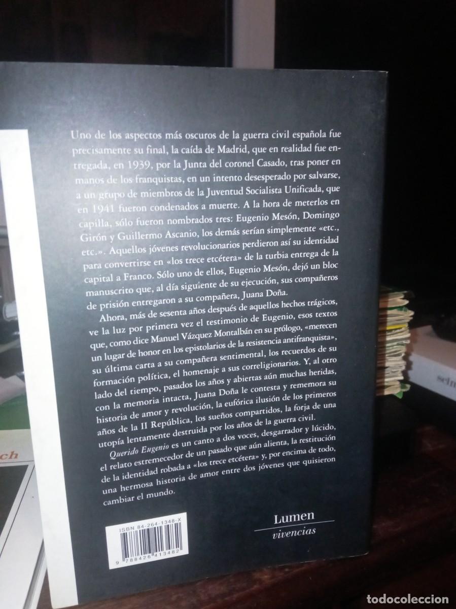 Libros de segunda mano: Juana Do&ntilde;a. Querido Eugenio. Lumen 2003 - Foto 2