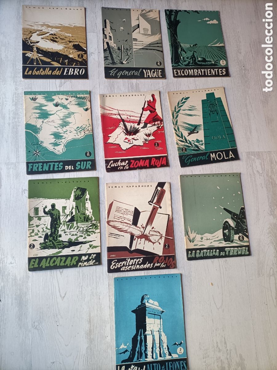 Libros de segunda mano: Lote 10 temas espa&ntilde;oles guerra civil. El Alc&aacute;zar no se rinde. General Mola. El general Yag&uuml;e. Etc