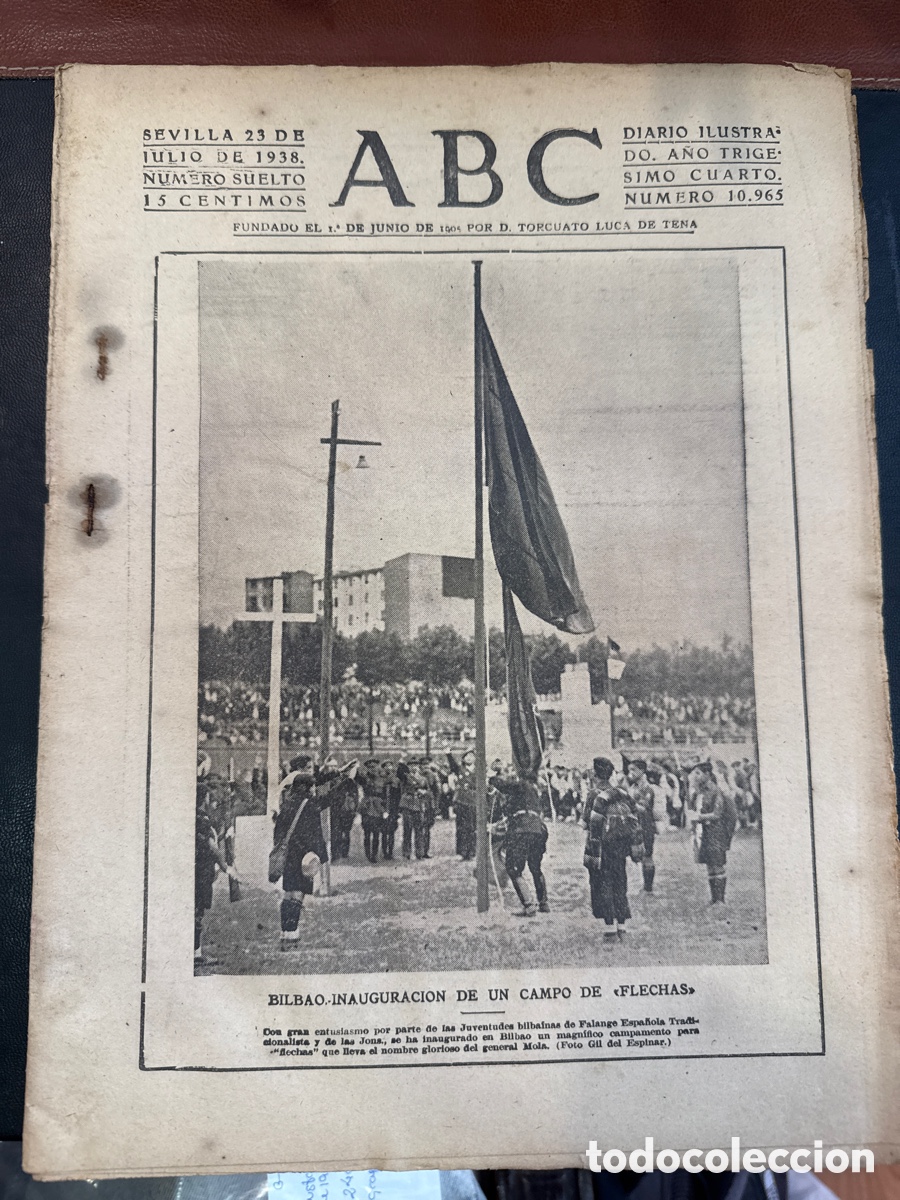 Livres d'occasion: ABC: Diario ilustrado. N&ordm; 10965. Sevilla, 23 de julio de 1938