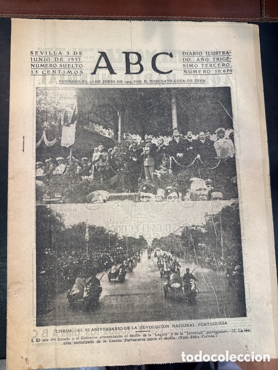 Libri di seconda mano: ABC: Diario ilustrado. N&ordm; 10616. Sevilla, 3 de junio de 1937