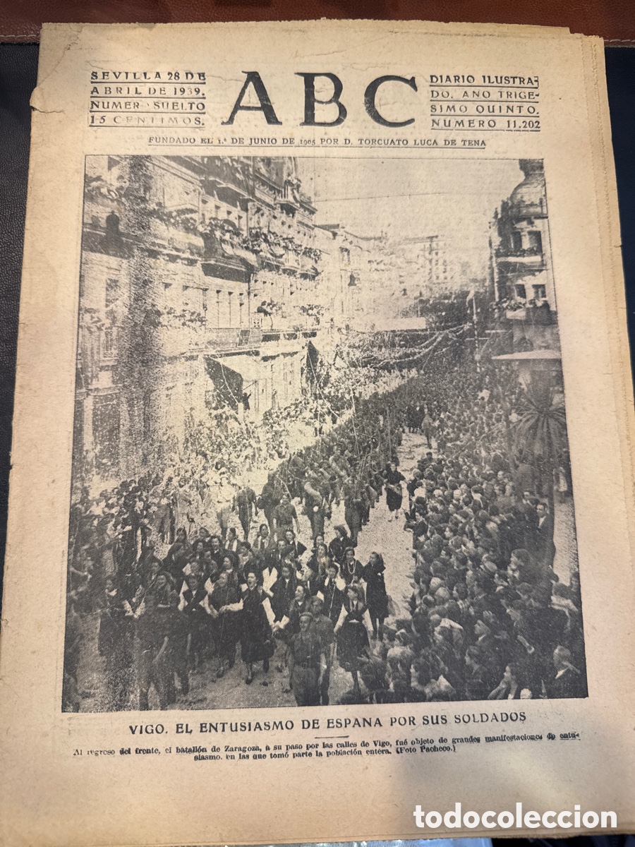 Libros de segunda mano: ABC: Diario ilustrado. N&ordm; 11202. Sevilla, 28 de abril de 1939