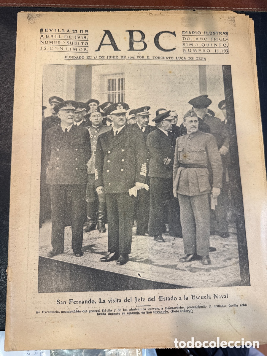 Libros de segunda mano: ABC: Diario ilustrado. N&ordm; 11197. Sevilla, 22 de abril de 1939