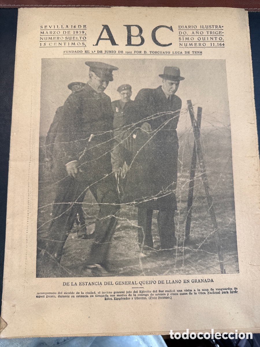Libros de segunda mano: ABC: Diario ilustrado. N&ordm; 11164. Sevilla, 14 de marzo de 1939