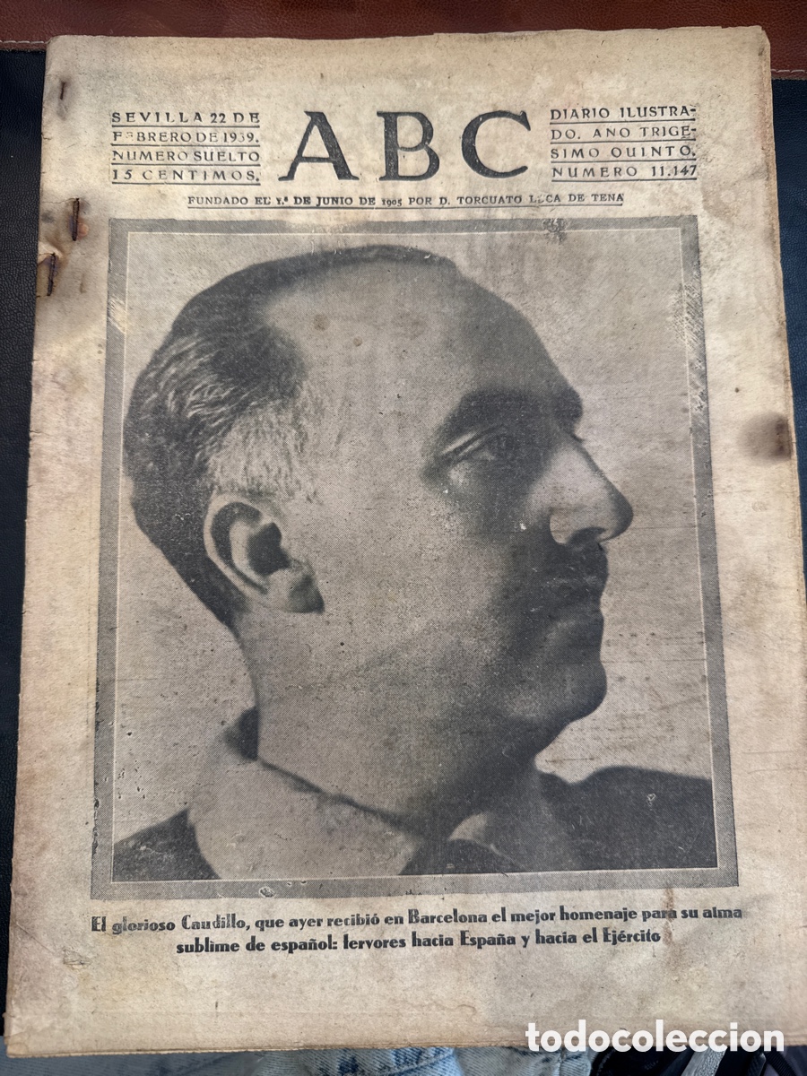 Libros de segunda mano: ABC: Diario ilustrado. N&ordm; 11147. Sevilla, 22 de febrero de 1939