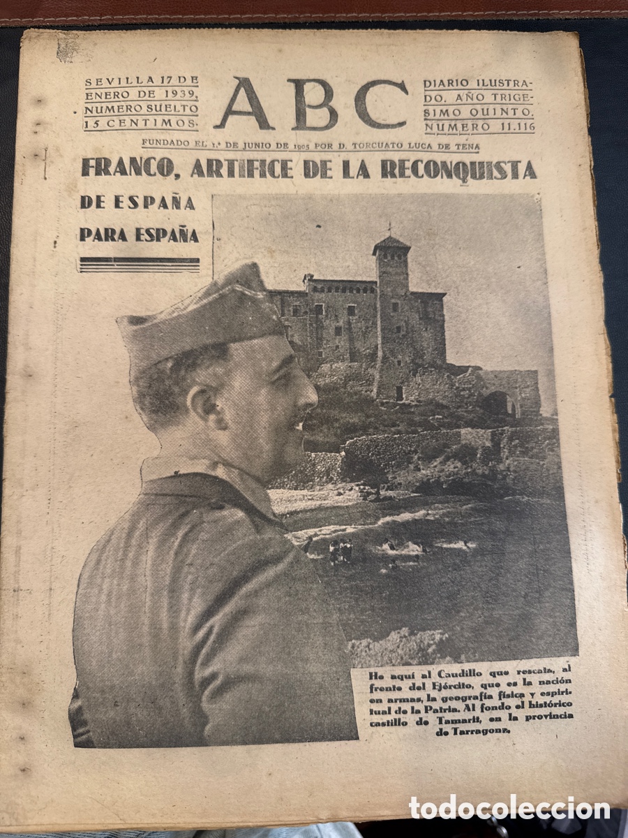 Libros de segunda mano: ABC: Diario ilustrado. N&ordm; 11029. Sevilla, 17 de enero de 1939