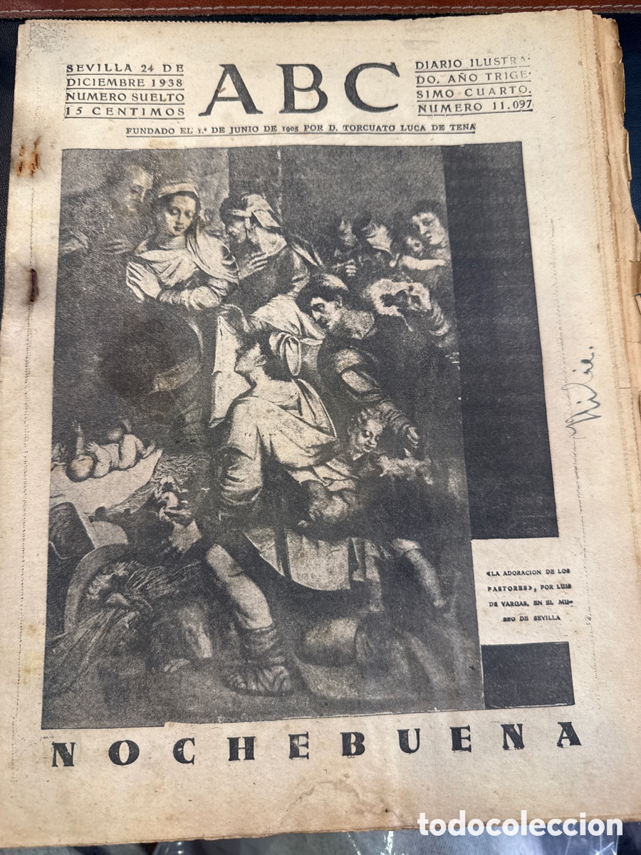 Libros de segunda mano: ABC: Diario ilustrado. N&ordm; 11097. Sevilla, 24 de diciembre de 1938