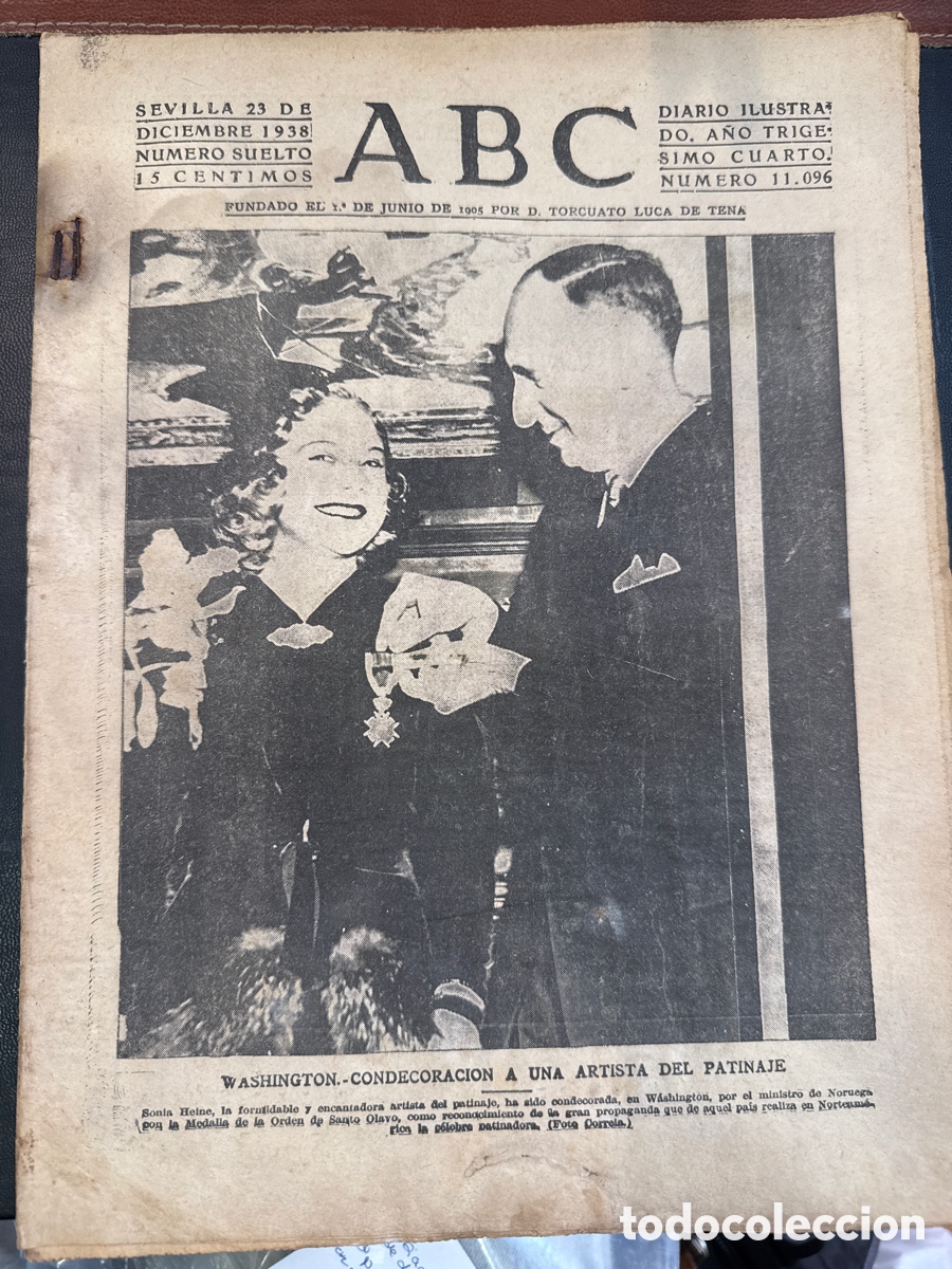 Libros de segunda mano: ABC: Diario ilustrado. N&ordm; 11096. Sevilla, 23 de diciembre de 1938