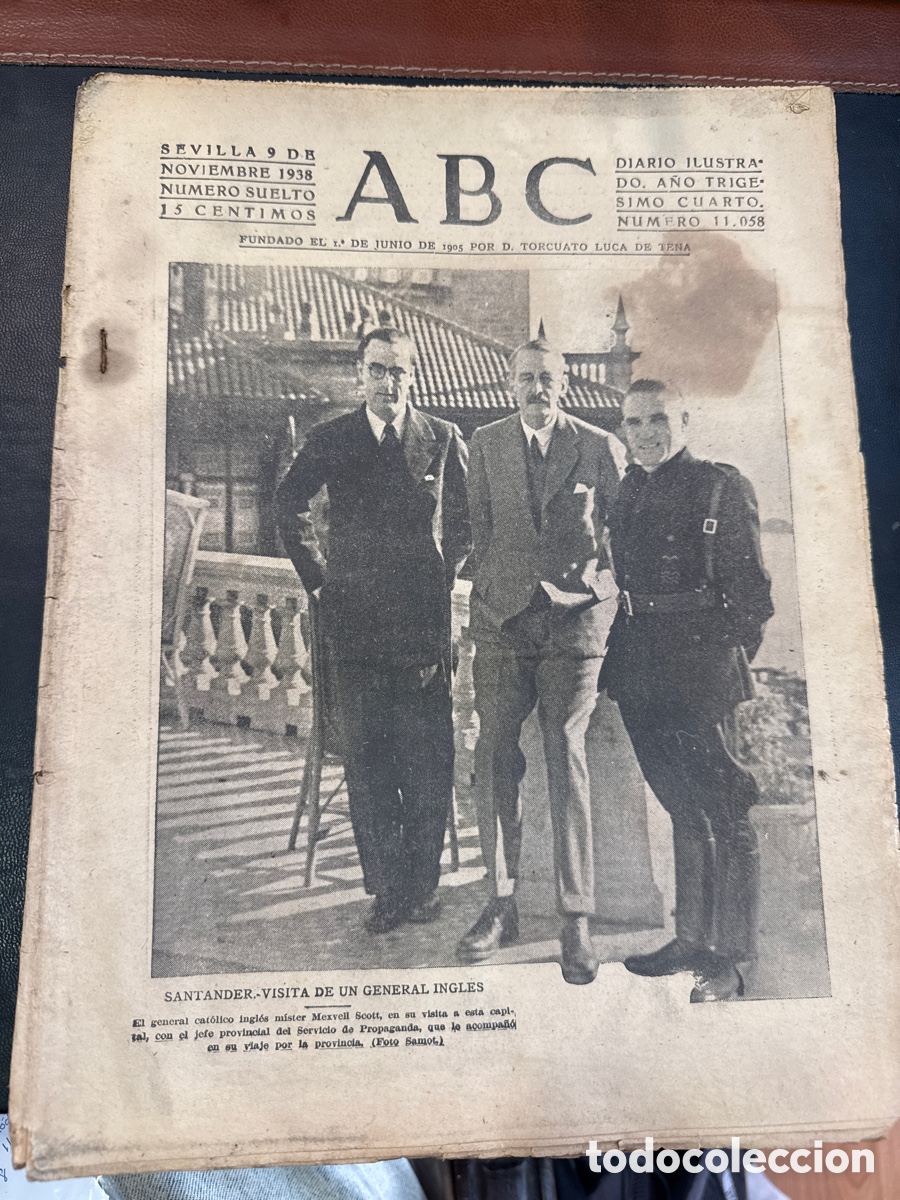Libros de segunda mano: ABC: Diario ilustrado. N&ordm; 11058. Sevilla, 9 de noviembre de 1938