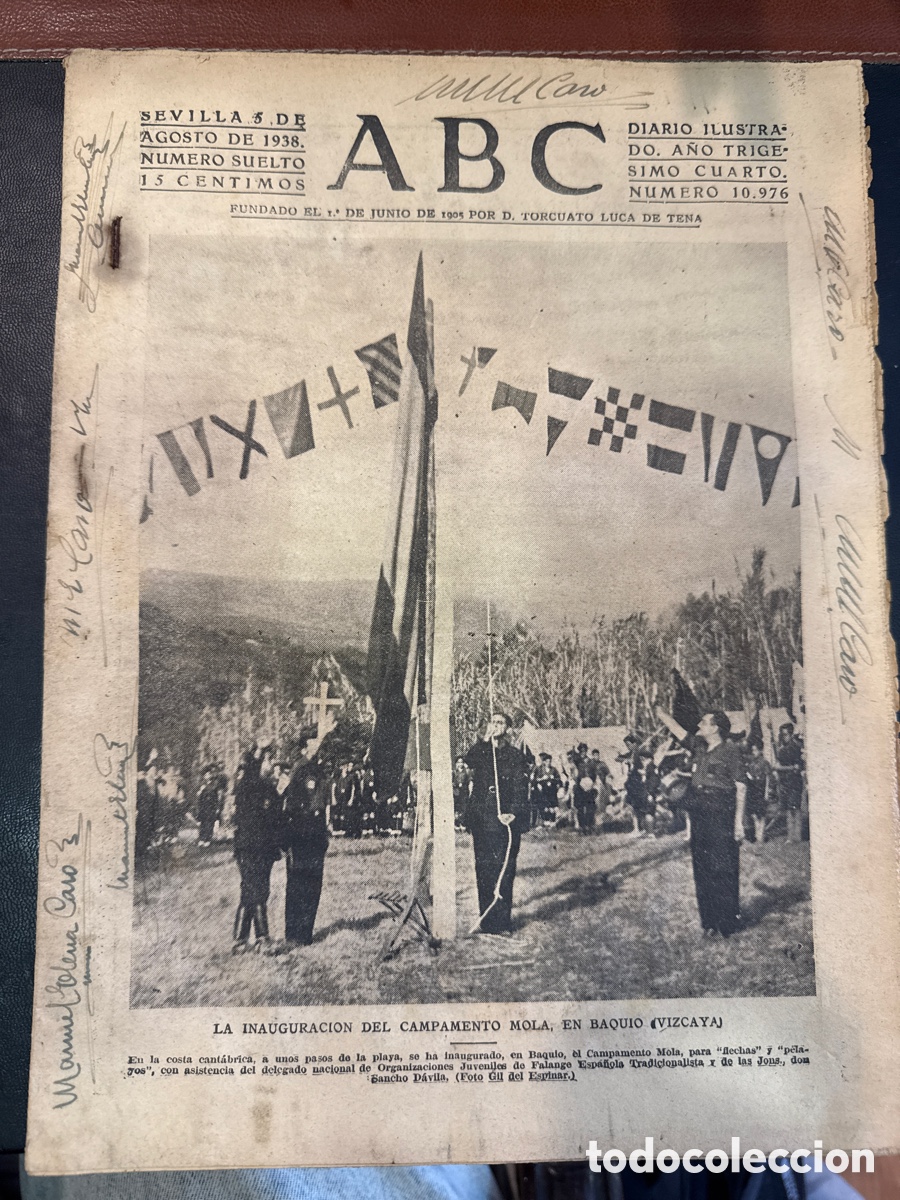 Second hand books: ABC: Diario ilustrado. N&ordm; 10976. Sevilla, 5 de agosto de 1938