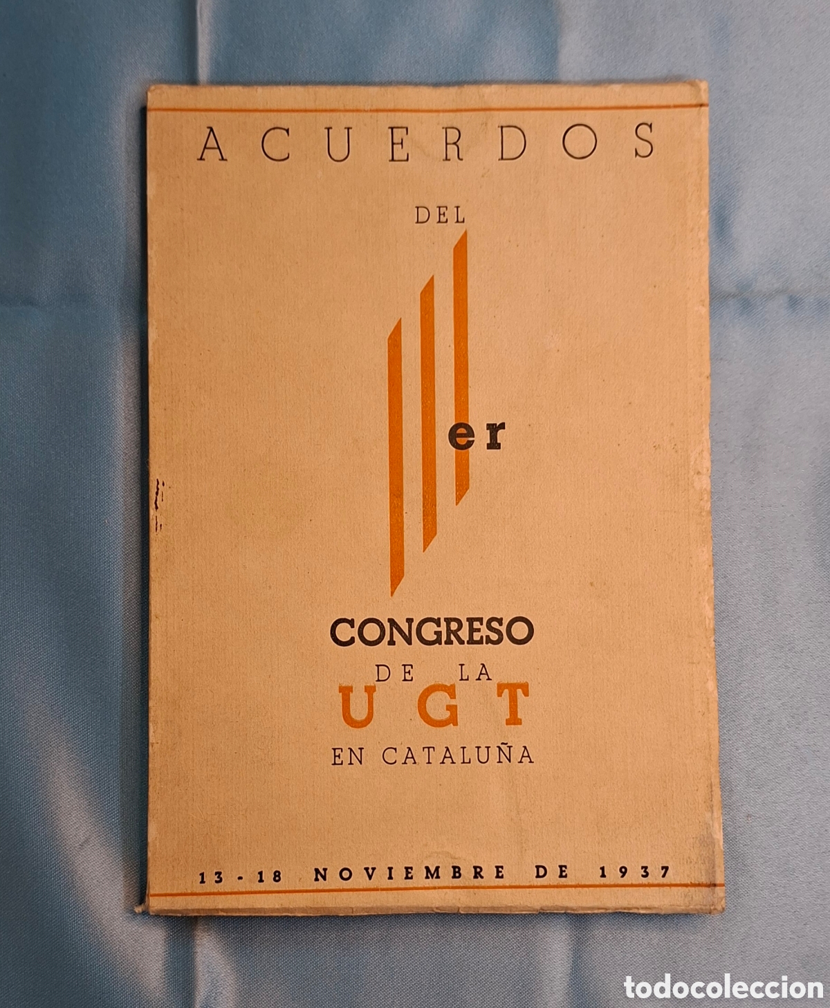 Libros de segunda mano: Acuerdos del Congreso UGT Catalu&ntilde;a 1937