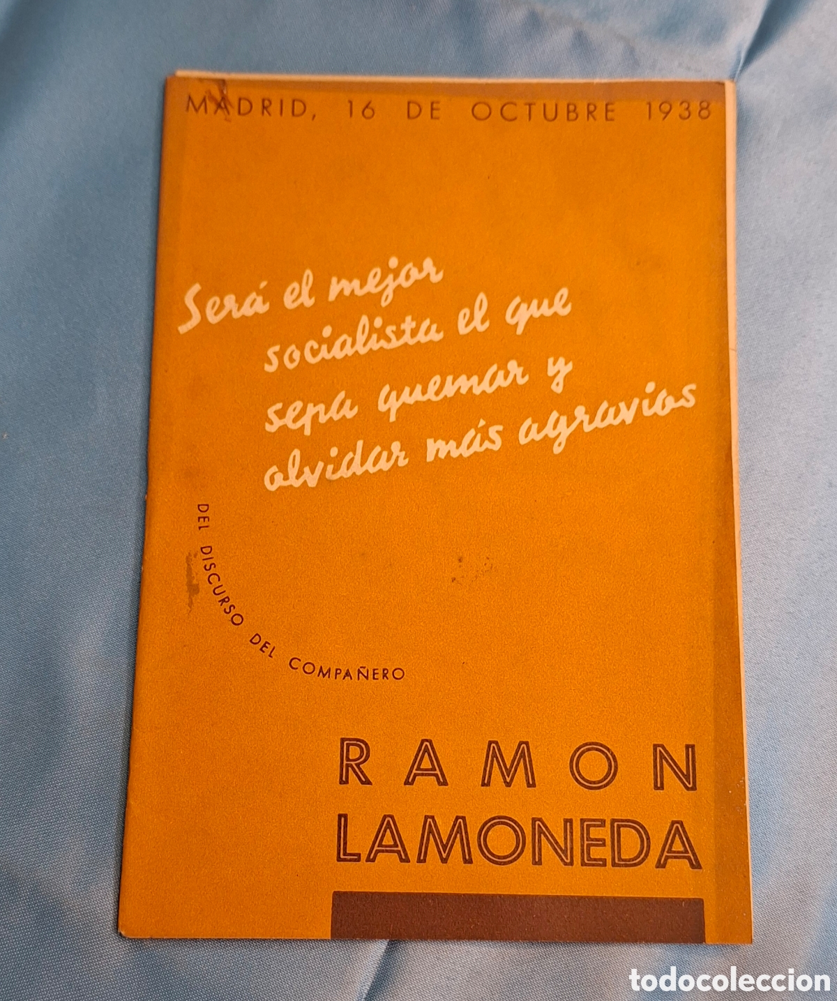 Libros de segunda mano: Discurso Ram&oacute;n Lamoneda Madrid 1938