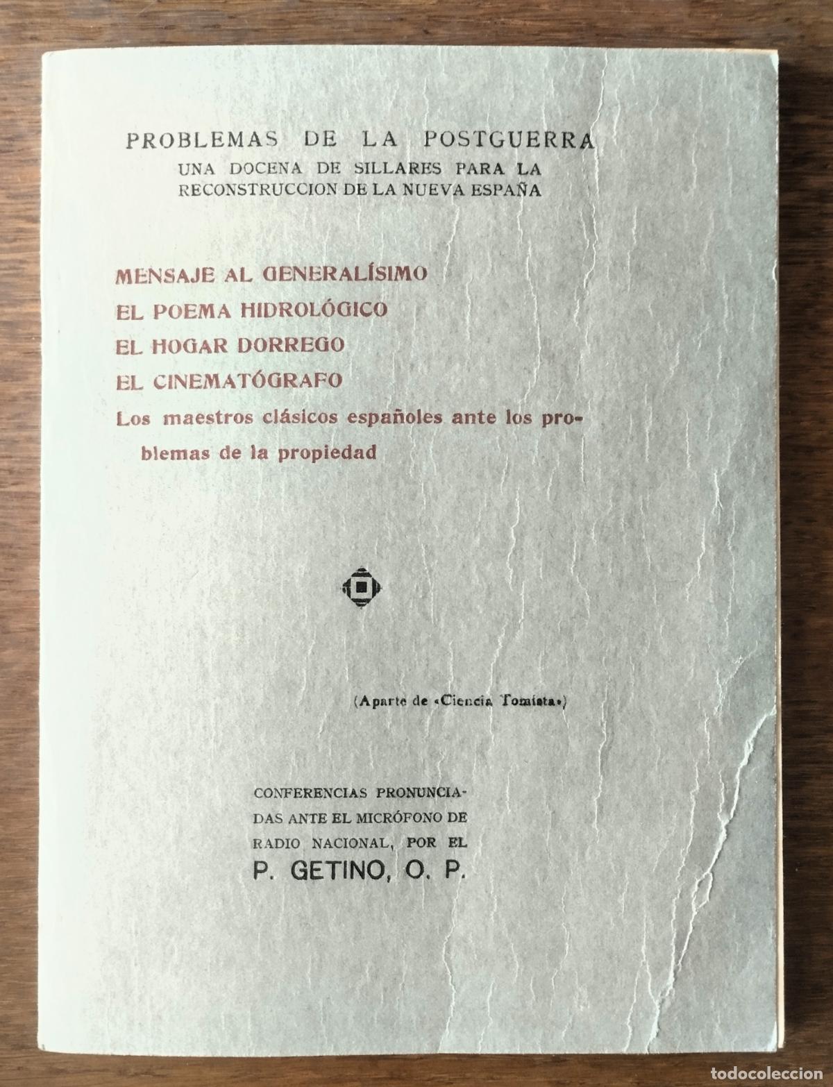 Libros de segunda mano: P. Getino, Problemas de la postguerra, Salamanca, 1939,