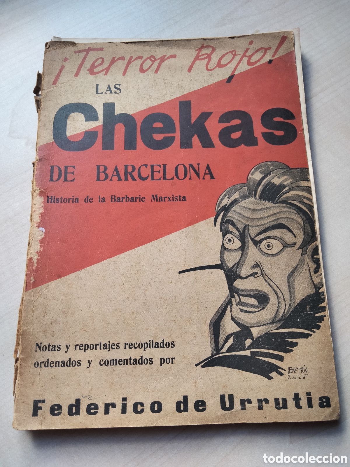 Libros de segunda mano: Las Checas de Barcelona Terror Rojo de Federico de Urrutia. 1a edici&oacute;n 1939