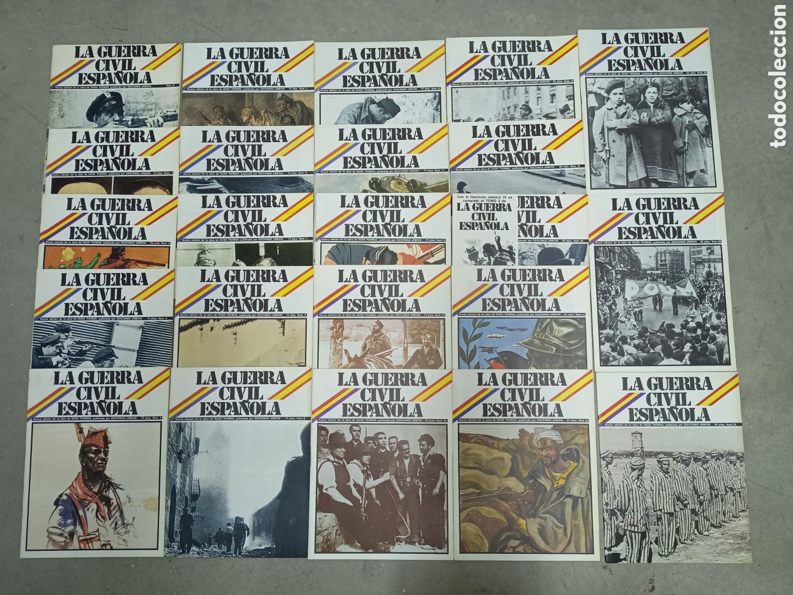 Libros de segunda mano: LOTE DE 23 FASC&Iacute;CULOS DE LA GUERRA CIVIL ESPA&Ntilde;OLA - ED. URBION - HUGH THOMAS