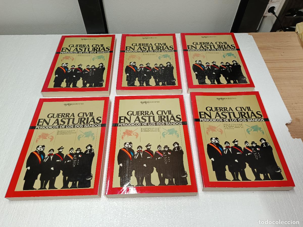Libros de segunda mano: GUERRA CIVIL EN ASTURIAS. PERIODICOS DE LOS DOS BANDOS. OBRA EN 6 TOMOS DE AYALGA EDICIONES. A&Ntilde;OS 80
