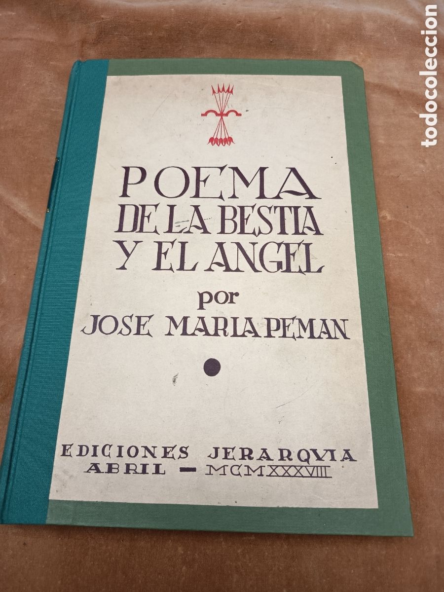 Libros de segunda mano: Poema de la bestia y el &aacute;ngel por Jos&eacute; Mar&iacute;a Peman 1938