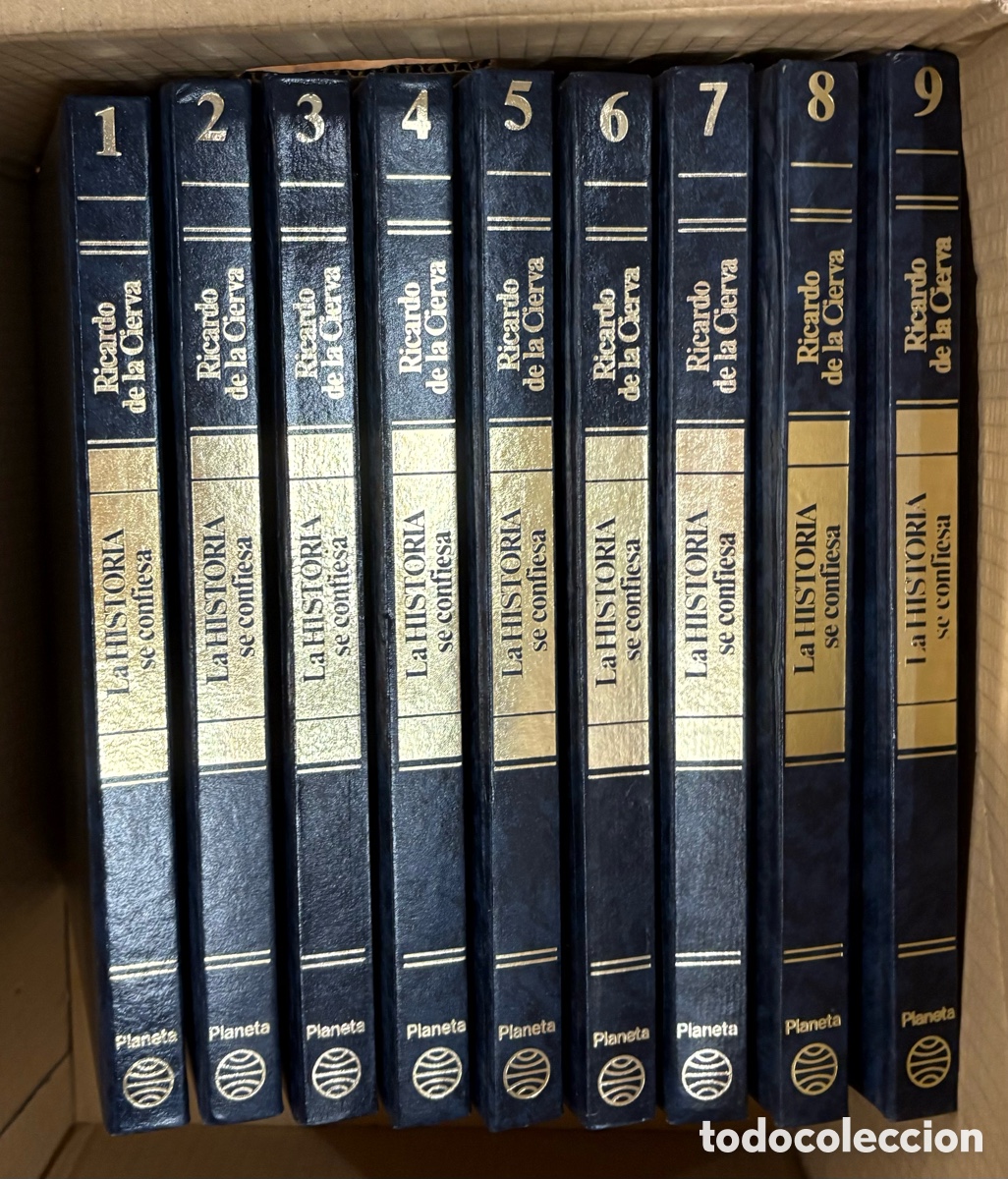 Second hand books: (L126) La Historia se confiesa &ndash; Ricardo de la Cierva &ndash; 9 tomos &ndash; Planeta 1976