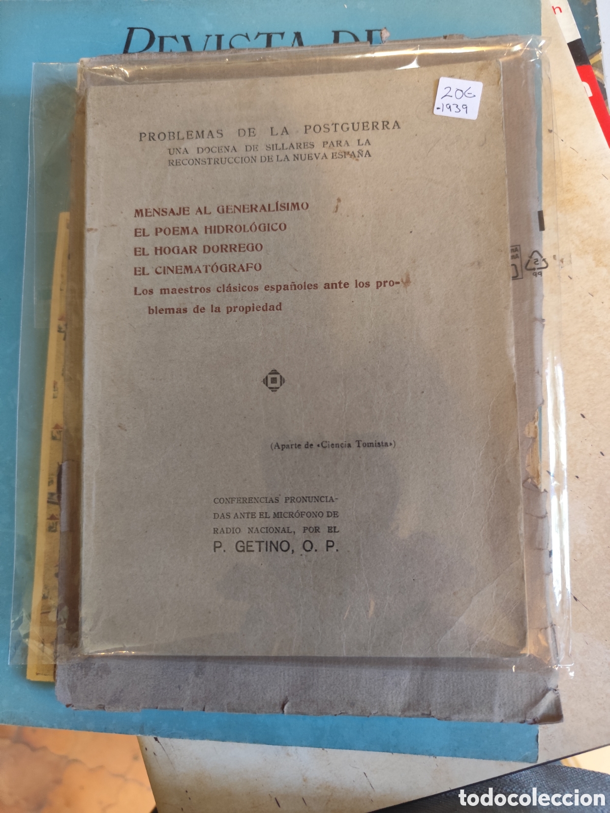 Libros de segunda mano: Problemas de la Postguerra. Una docena de sillares para la reconstrucci&oacute;n de Espa&ntilde;a. 1939. P Getino