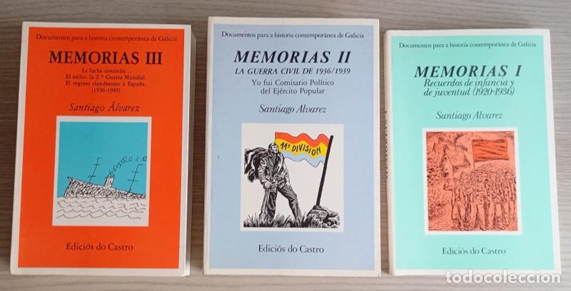 Libros de segunda mano: MEMORIAS - TRES PRIMEROS VOLUMENES - SANTIAGO ALVAREZ - FIRMADOS POR RL AUTOR