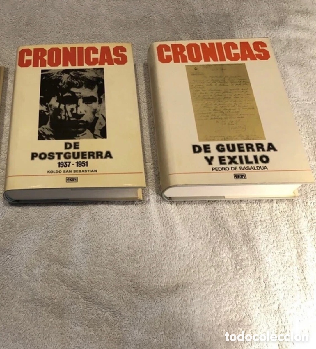 Libros de segunda mano: 2 tomos CR&Oacute;NICAS DE POSTGUERRA / DE GUERRA Y EXILIO. Vol. II y III - EKIN, 1982