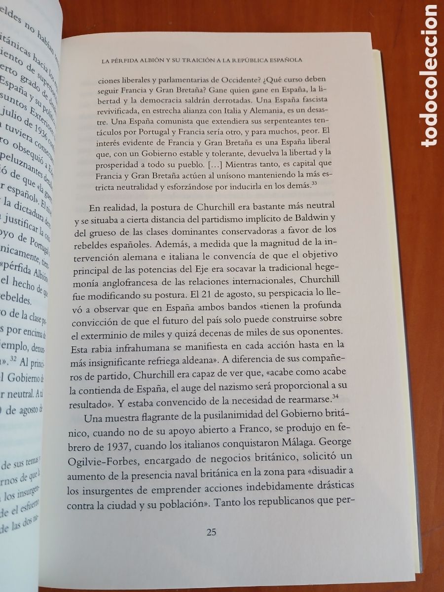 Libros de segunda mano: La P&eacute;rfida Albi&oacute;n. Paul Preston. - Foto 5