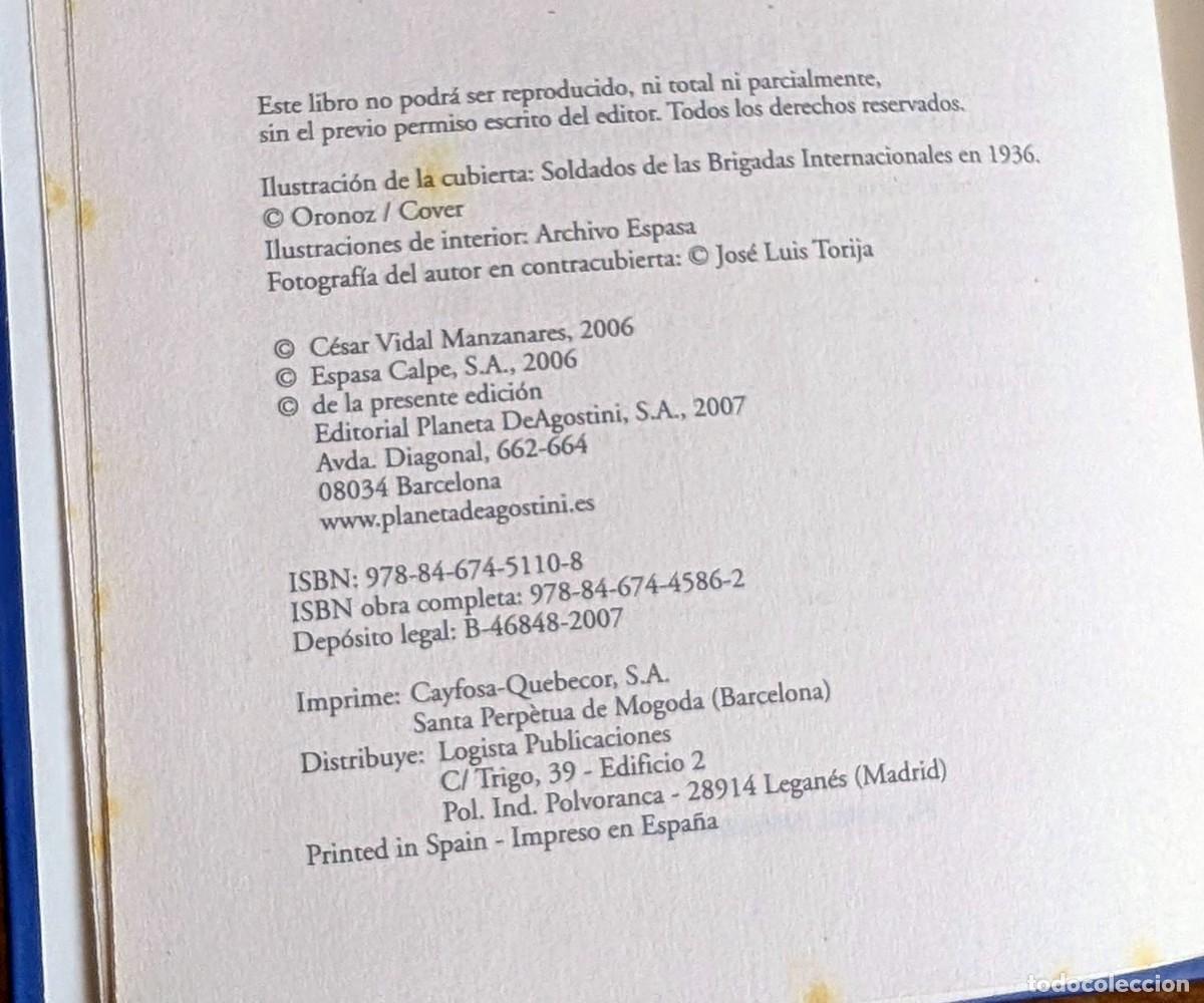 Libros de segunda mano: Las Brigadas Internacionales, de C&eacute;sar Vidal - Foto 4