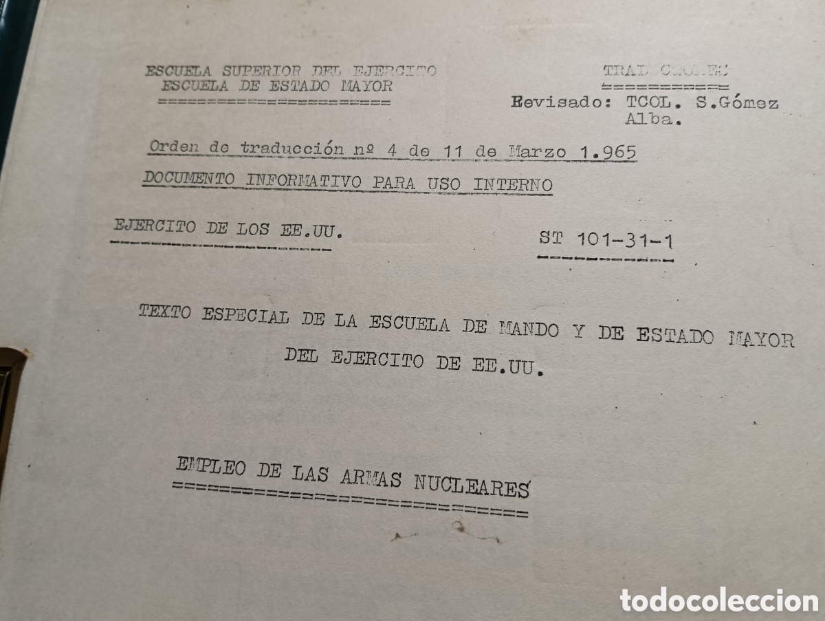 Libros de segunda mano: Escuela Superior del Ejercito del Estado Mayor, traducido 11-3-1965 Ej&eacute;rcito de los Estados Unidos,