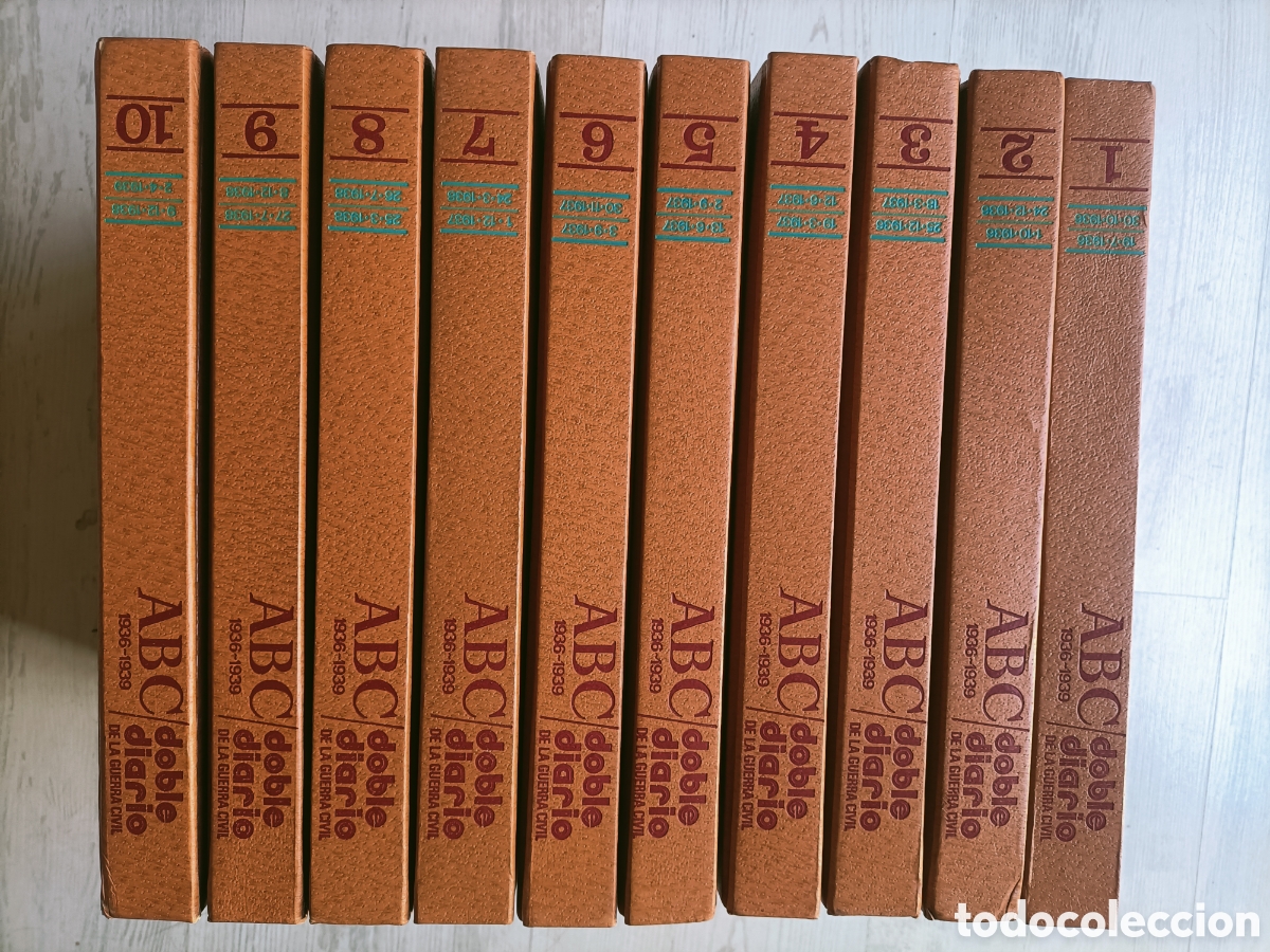 Libros de segunda mano: ABC doble diario de la guerra civil 1936 1939 80 fasc&iacute;culos en 10 tomos completa