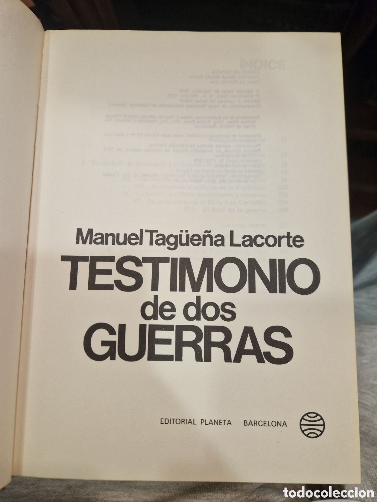Second hand books: TAG&Uuml;E&Ntilde;A LACORTE, Manuel Testimonio de dos guerras.