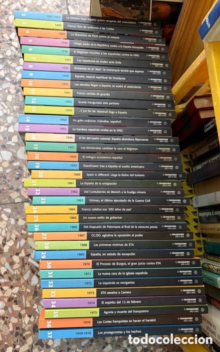 Libros de segunda mano: EL FRANQUISMO A&Ntilde;O A A&Ntilde;O, 36 libros en buen estado. R&uacute;stica. BIBLIOTECA EL MUNDO