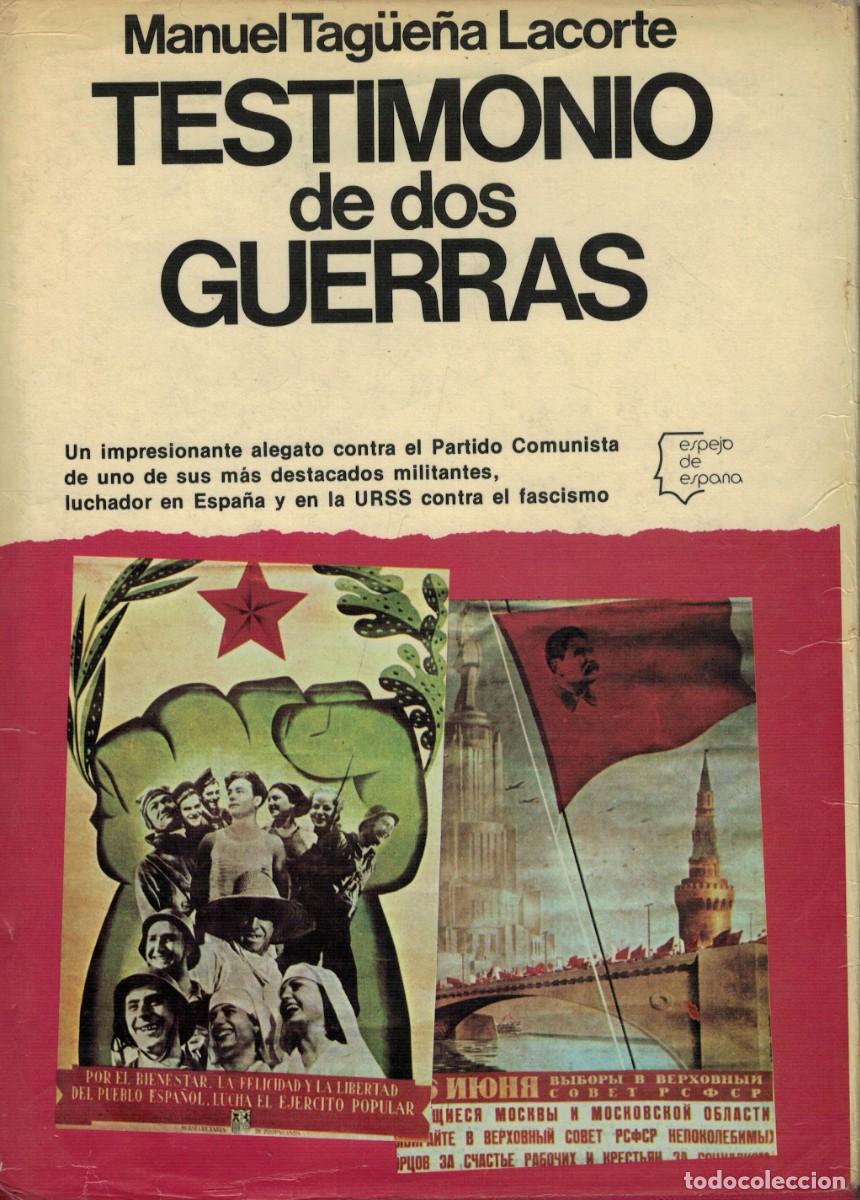 Libros de segunda mano: Manuel Tag&uuml;e&ntilde;a Lacorte, Testimonio de dos guerras
