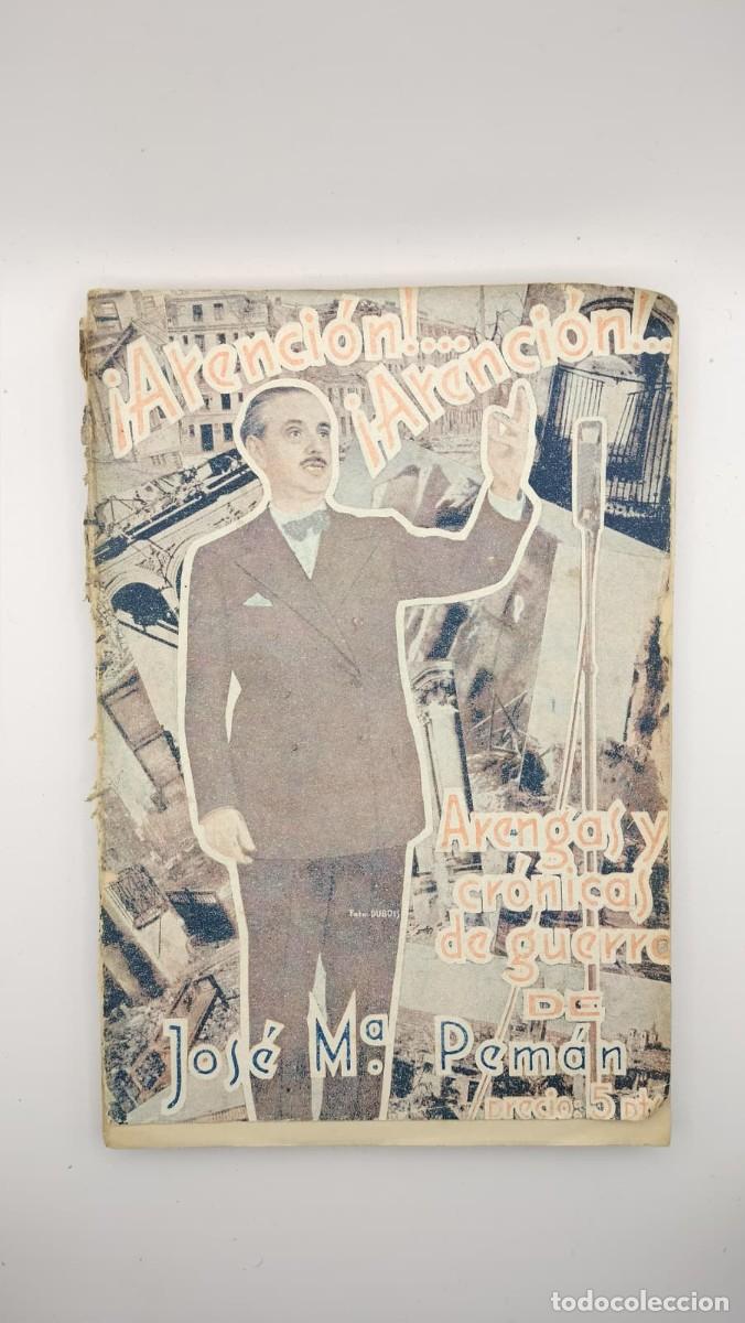 Libros de segunda mano: Arengas y cr&oacute;nicas de guerra. Jose Mar&iacute;a Pem&aacute;n. 1937