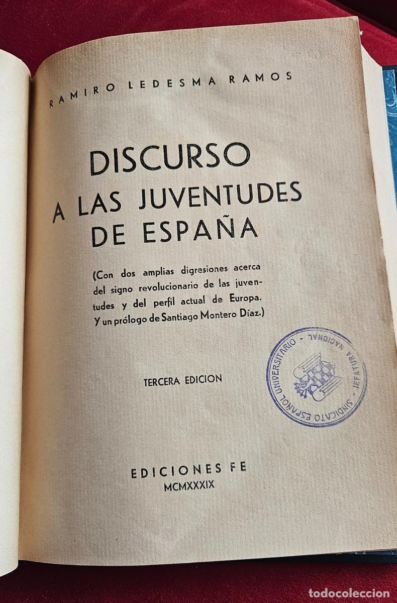 Libros de segunda mano: Discurso a las Juventudes de Espa&ntilde;a Ledesma Ramos